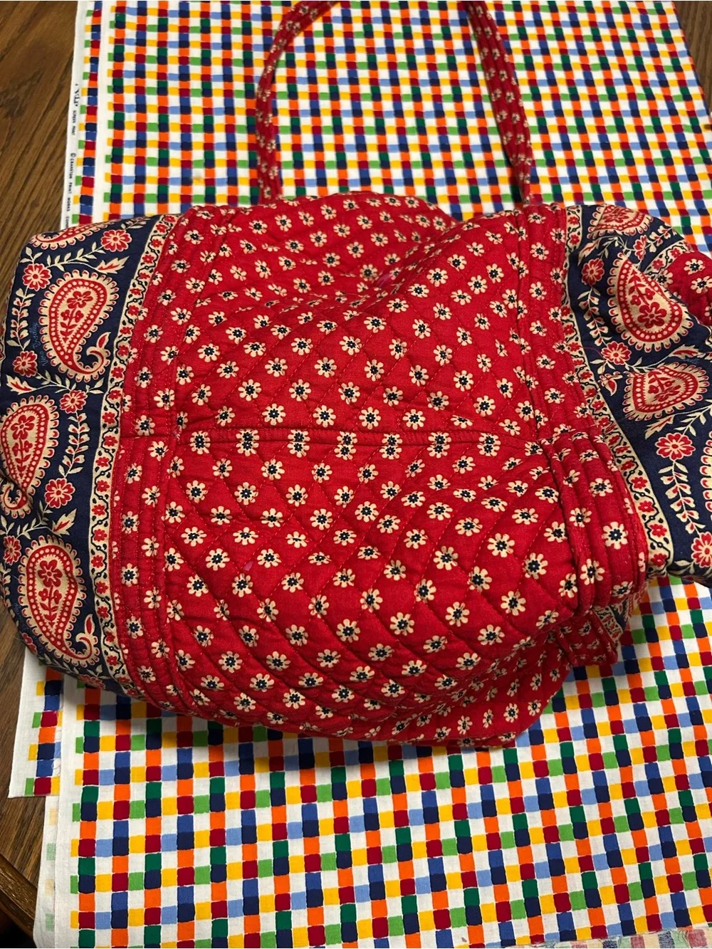 vintage Vera Bradley quilted cotton shoulder bag or mini duffel in the retired 